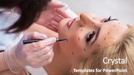  Presentation with plastic surgery - Audience pleasing PPT layouts consisting of sculling - woman getting ready for plastic backdrop and a tawny brown colored foreground