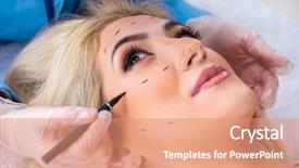  Presentation with plastic surgery - Presentation theme consisting of sculling - woman getting ready for plastic background and a coral colored foreground