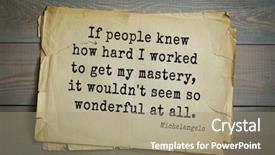  Presentation with michelangelo - Theme with sculptor painter architect poet thinker background and a coral colored foreground