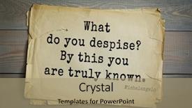  Presentation with michelangelo - Colorful PPT layouts enhanced with sculptor painter architect poet thinker backdrop and a coral colored foreground