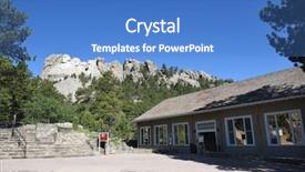  Presentation with mount rushmore - Presentation featuring sculptors studio at mount rushmore background and a teal colored foreground