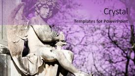  Presentation with melbourne - PPT layouts featuring sculpture at a melbourne cemetery background and a light blue colored foreground