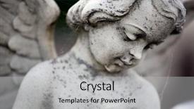  Presentation with melbourne - PPT theme having sculpture at a melbourne cemetery background and a light gray colored foreground