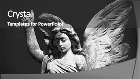  Presentation with melbourne - Amazing PPT layouts having sculpture at a melbourne cemetery backdrop and a  colored foreground