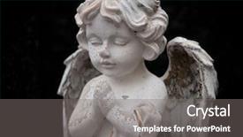  Presentation with ancient hinduism god sculpture - PPT theme consisting of sculpture at a melbourne cemetery background and a gray colored foreground