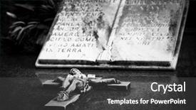  Presentation with melbourne - Beautiful slides featuring sculpture at a melbourne cemetery backdrop and a dark gray colored foreground