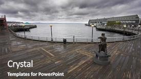  Presentation with doula port - Beautiful PPT layouts featuring sculpture decorating port of seattle backdrop and a dark gray colored foreground