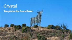  Presentation with hill - Slides enhanced with sculpture-of-a-bull background and a teal colored foreground