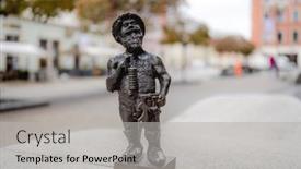  Presentation with copper - PPT theme featuring sculpture-of-a-dwarf-made background and a light gray colored foreground