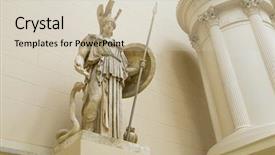  Presentation with museum - Cool new slide deck with sculpture of athena backdrop and a soft green colored foreground