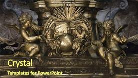  Presentation with creation - Presentation design enhanced with sculpture of cherubs and creation background and a tawny brown colored foreground