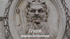  Presentation with cardboard art sculpture - Beautiful slides featuring sculpture of neptune with long backdrop and a  colored foreground