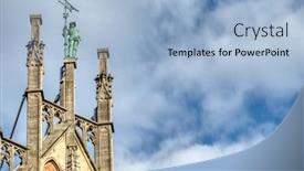  Presentation with warrior - Audience pleasing slide deck consisting of sculpture-of-warrior backdrop and a light blue colored foreground