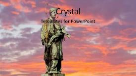  Presentation with prague - Audience pleasing slides consisting of sculpture on karluv bridge in prague on sunset background backdrop and a coral colored foreground