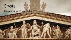  Presentation with building - PPT layouts having sculpture on national academy building background and a coral colored foreground