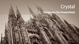  Presentation with pattern - Cool new slide deck with milan cathedral closeup with beautiful backdrop and a gray colored foreground