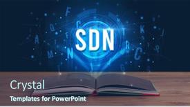  Presentation with digital book - Audience pleasing PPT theme consisting of sdn-inscription-coming-out backdrop and a ocean colored foreground