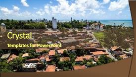  Presentation with city of chicago aerial view - Presentation theme with se - aerial view of olinda background and a  colored foreground