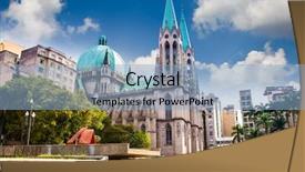  Presentation with paulista avenue in sao paulo - Beautiful PPT layouts featuring se - amazing view of se cathedral backdrop and a light blue colored foreground