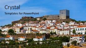  Presentation with hawaii old - Presentation theme with se - old town castelo de vide background and a  colored foreground
