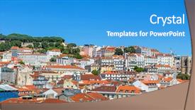  Presentation with castle - Audience pleasing theme consisting of se - panorama of the oldest part backdrop and a  colored foreground