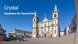  Presentation with baroque - Presentation theme featuring se - panorama of the portalegre cathedral background and a  colored foreground