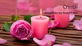  Presentation with pink rose petals - Theme having se - pink candles and rose petals background and a coral colored foreground