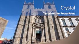  Presentation with gothic architecture - Cool new presentation with se - porto cathedral or se catedral backdrop and a ocean colored foreground