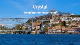  Presentation with architecture old - PPT layouts having se - porto old town in portugal background and a teal colored foreground