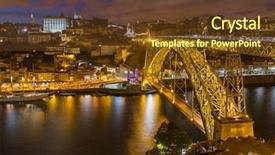  Presentation with architecture old - Beautiful slide deck featuring se - porto old town in portugal backdrop and a tawny brown colored foreground