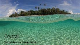  Presentation with pacific island - PPT layouts enhanced with sea - tropical island in pacific ocean background and a ocean colored foreground