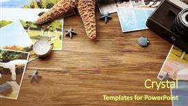  Presentation with accessories - Colorful presentation enhanced with sea accessories and camera backdrop and a red colored foreground