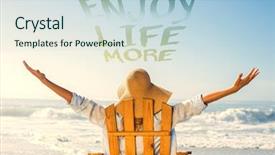  Presentation with relaxing - Audience pleasing PPT layouts consisting of sea against enjoy life backdrop and a lemonade colored foreground