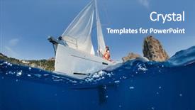  Presentation with sailing - Cool new presentation theme with sea against the background backdrop and a teal colored foreground