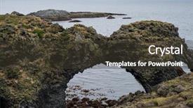  Presentation with volcanic rock - Cool new slide deck with volcanic laval rock formations along backdrop and a tawny brown colored foreground