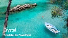  Presentation with turquoise - Slides enhanced with sea anchors - calvia cala fornells turquoise mediterranean background and a teal colored foreground