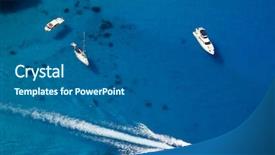  Presentation with boats - Slide set with sea anchors - top view on boats background and a ocean colored foreground