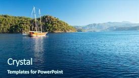  Presentation with anchors - Beautiful presentation design featuring sea anchors - traditional sail boat anchored backdrop and a ocean colored foreground