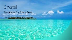  Presentation with sea water - PPT theme having sea-and-blue-sky-blue background and a light blue colored foreground