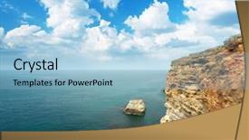  Presentation with nature design - Beautiful PPT theme featuring sea and cliff element backdrop and a light blue colored foreground