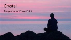  Presentation with rock - PPT layouts with sea and looking at pink background and a lemonade colored foreground