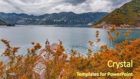  Presentation with sea weather - Audience pleasing slides consisting of sea and mountains in bad rainy weather montenegro backdrop and a tawny brown colored foreground