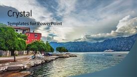  Presentation with sea weather - PPT theme consisting of female english bulldog sitting on white background background and a lemonade colored foreground