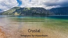  Presentation with sea weather - Beautiful presentation featuring sea and mountains in bad weather montenegro backdrop and a coral colored foreground