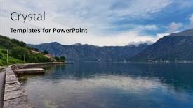  Presentation with sea weather - Slide deck consisting of sea and mountains in bad weather montenegro background and a light blue colored foreground