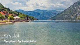  Presentation with sea weather - Beautiful PPT theme featuring sea and mountains in bad weather montenegro backdrop and a gray colored foreground