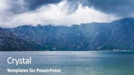  Presentation with sea weather - Colorful PPT layouts enhanced with sea and mountains in gloomy weather montenegro backdrop and a teal colored foreground