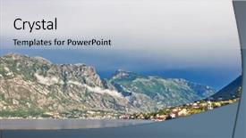  Presentation with sea weather - Audience pleasing PPT theme consisting of sea and mountains in gloomy weather montenegro backdrop and a light gray colored foreground