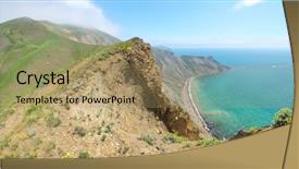  Presentation with spring - Colorful slide deck enhanced with sea and mountains spring bay backdrop and a coral colored foreground