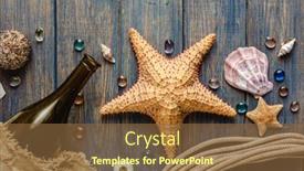  Presentation with water ocean - Presentation design with sea-and-ocean-gifts background and a tawny brown colored foreground